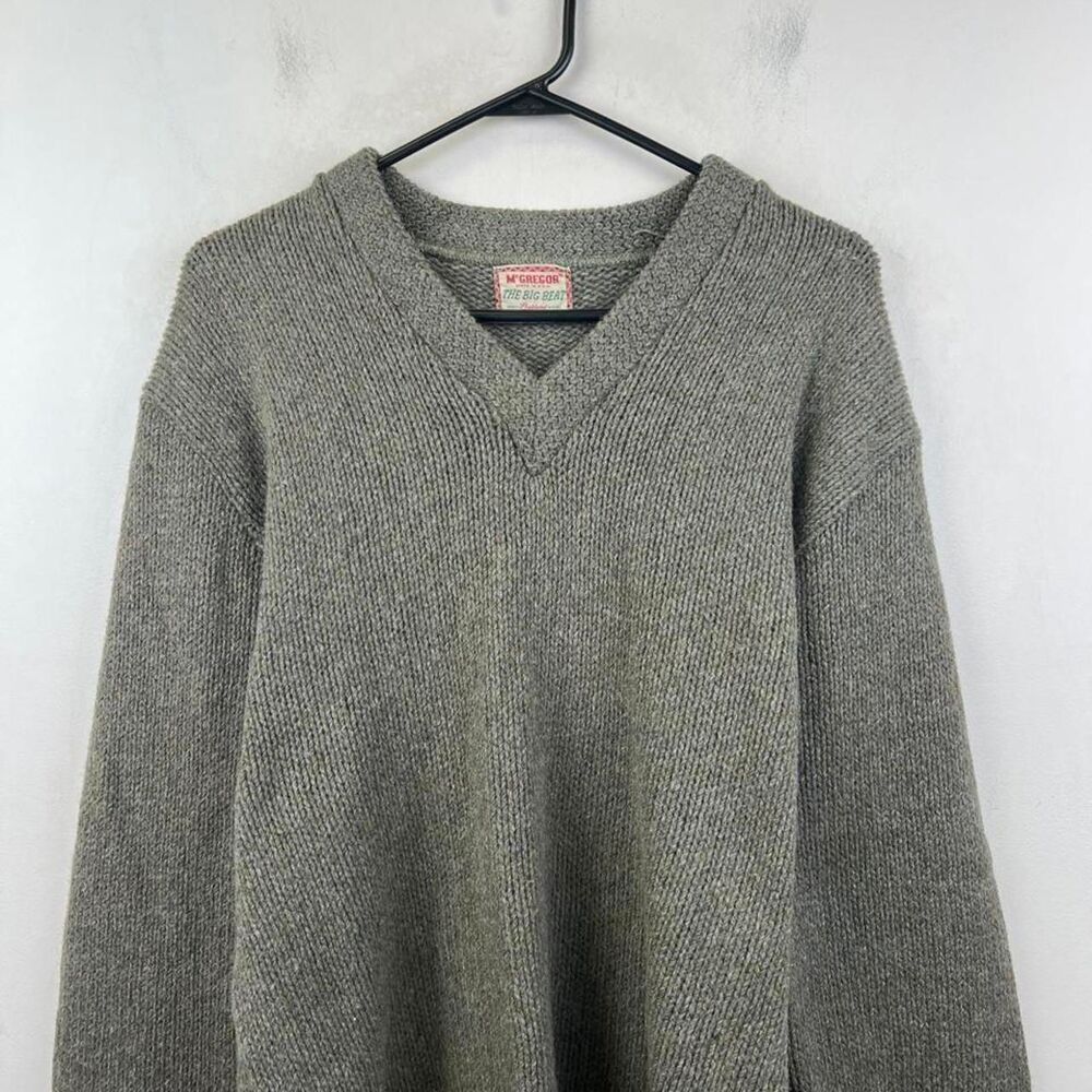 McGregor The Big Beat Grey V-neck Sweater Size L - Picture 2 of 6